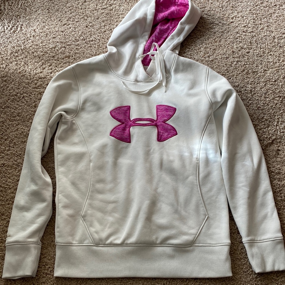 Pink & White Under Armour Hoddie
